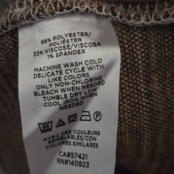 Loft Plaid Puff Sleeve Pocket Dress Neutral Tan Black Plaid Size 8 - Picture 9 of 10